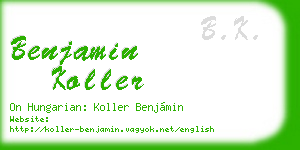 benjamin koller business card