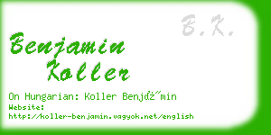 benjamin koller business card